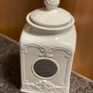 White Coffee Jar for Kitchen table